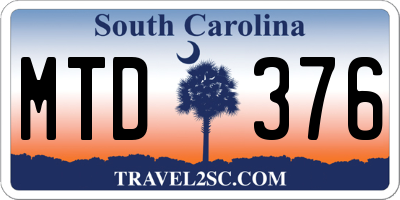 SC license plate MTD376