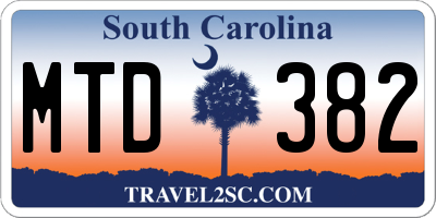 SC license plate MTD382