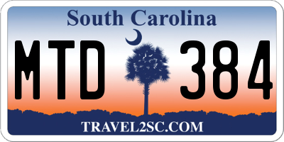 SC license plate MTD384