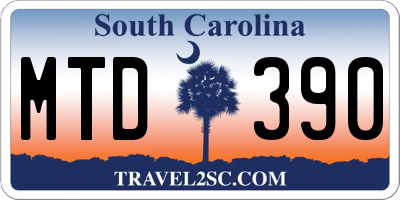 SC license plate MTD390