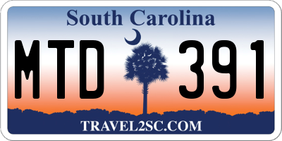 SC license plate MTD391