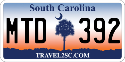 SC license plate MTD392