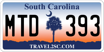 SC license plate MTD393