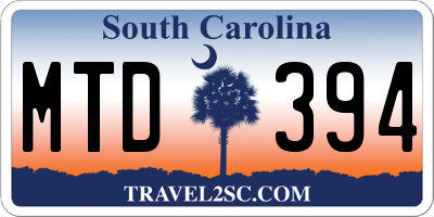 SC license plate MTD394