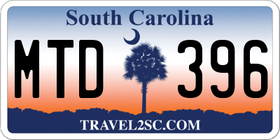 SC license plate MTD396