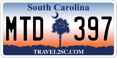 SC license plate MTD397
