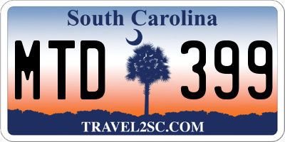 SC license plate MTD399