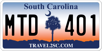 SC license plate MTD401