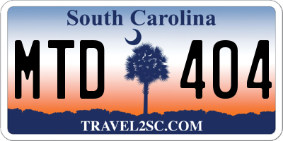 SC license plate MTD404