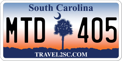 SC license plate MTD405