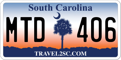SC license plate MTD406