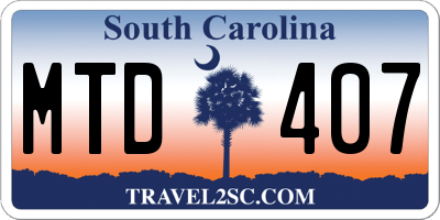 SC license plate MTD407