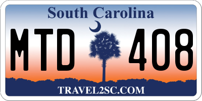 SC license plate MTD408