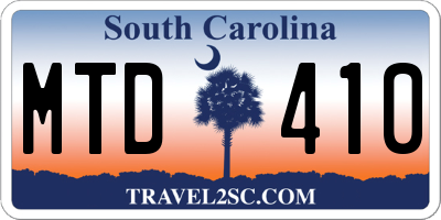 SC license plate MTD410