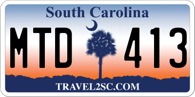 SC license plate MTD413