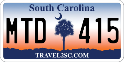 SC license plate MTD415