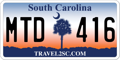 SC license plate MTD416