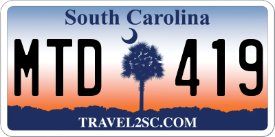 SC license plate MTD419