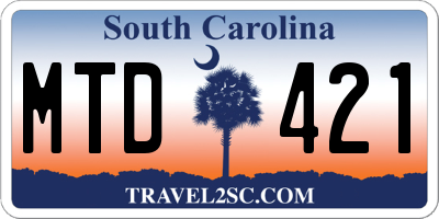 SC license plate MTD421