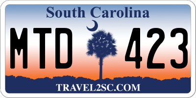 SC license plate MTD423