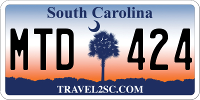 SC license plate MTD424
