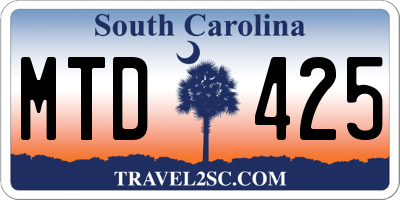SC license plate MTD425