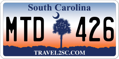 SC license plate MTD426