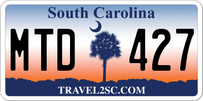 SC license plate MTD427