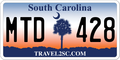 SC license plate MTD428