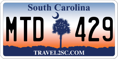 SC license plate MTD429