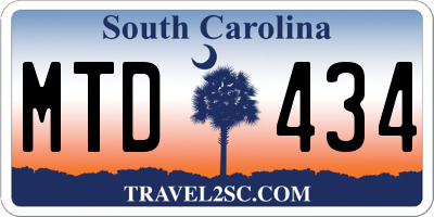SC license plate MTD434