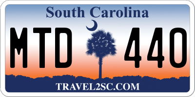 SC license plate MTD440