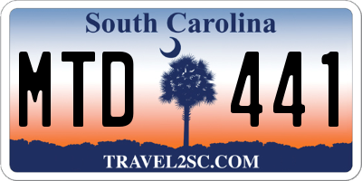 SC license plate MTD441