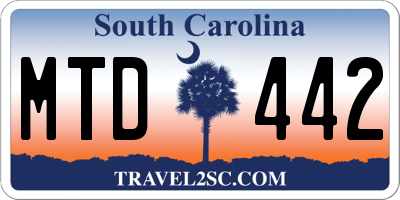 SC license plate MTD442