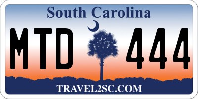SC license plate MTD444