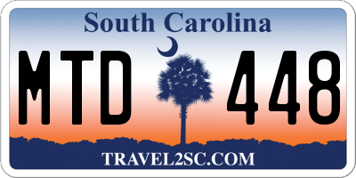SC license plate MTD448