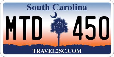 SC license plate MTD450