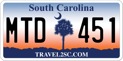 SC license plate MTD451