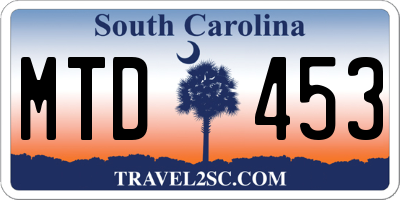 SC license plate MTD453