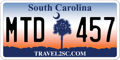 SC license plate MTD457