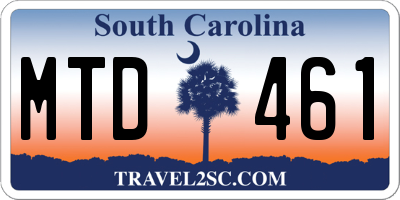 SC license plate MTD461