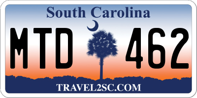 SC license plate MTD462
