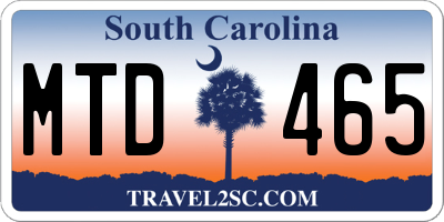 SC license plate MTD465