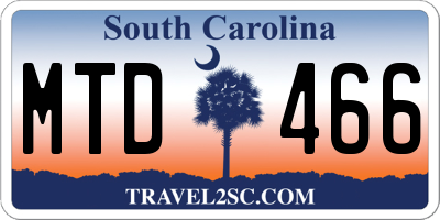 SC license plate MTD466