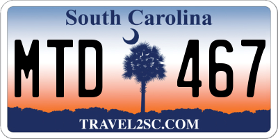 SC license plate MTD467