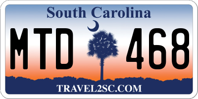 SC license plate MTD468