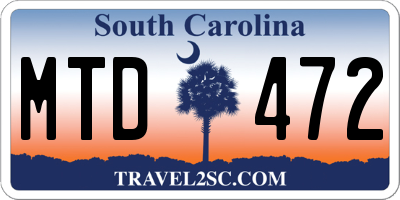 SC license plate MTD472