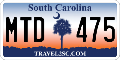 SC license plate MTD475