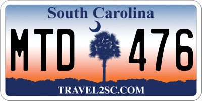 SC license plate MTD476