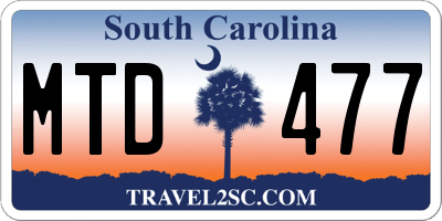 SC license plate MTD477